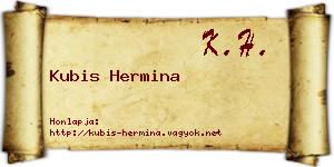 Kubis Hermina névjegykártya